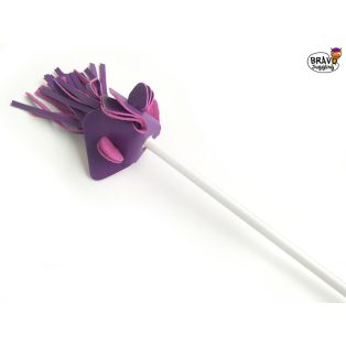 BravoStick Protea - white shaft / purple-pink tassels
