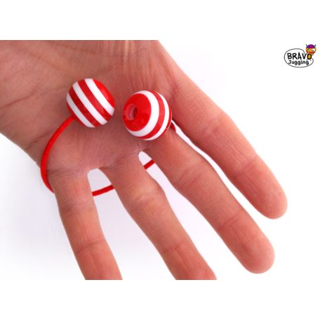 Bravo FingerPoi Begleri - red-white stripes